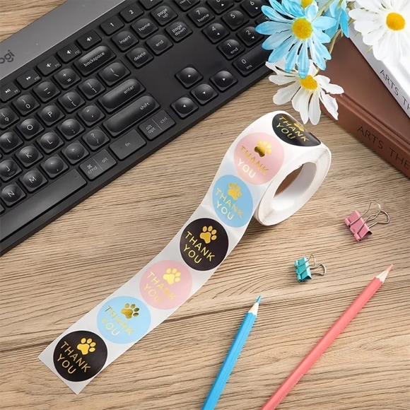 100 - 1.5 Inch Thank You Stickers - Picture 4 of 6